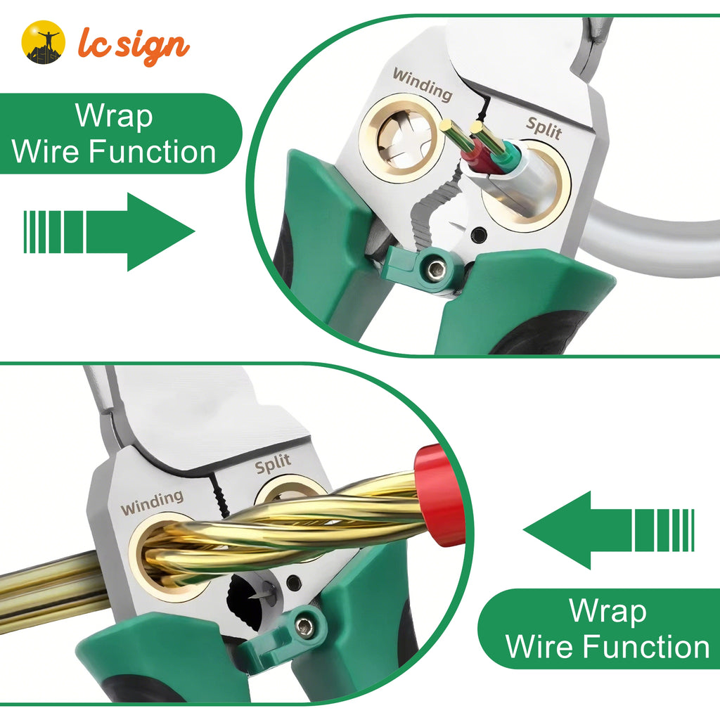 LC SIGN 8-in-1 Wire Stripper Tool with Non-Contact Voltage Detector