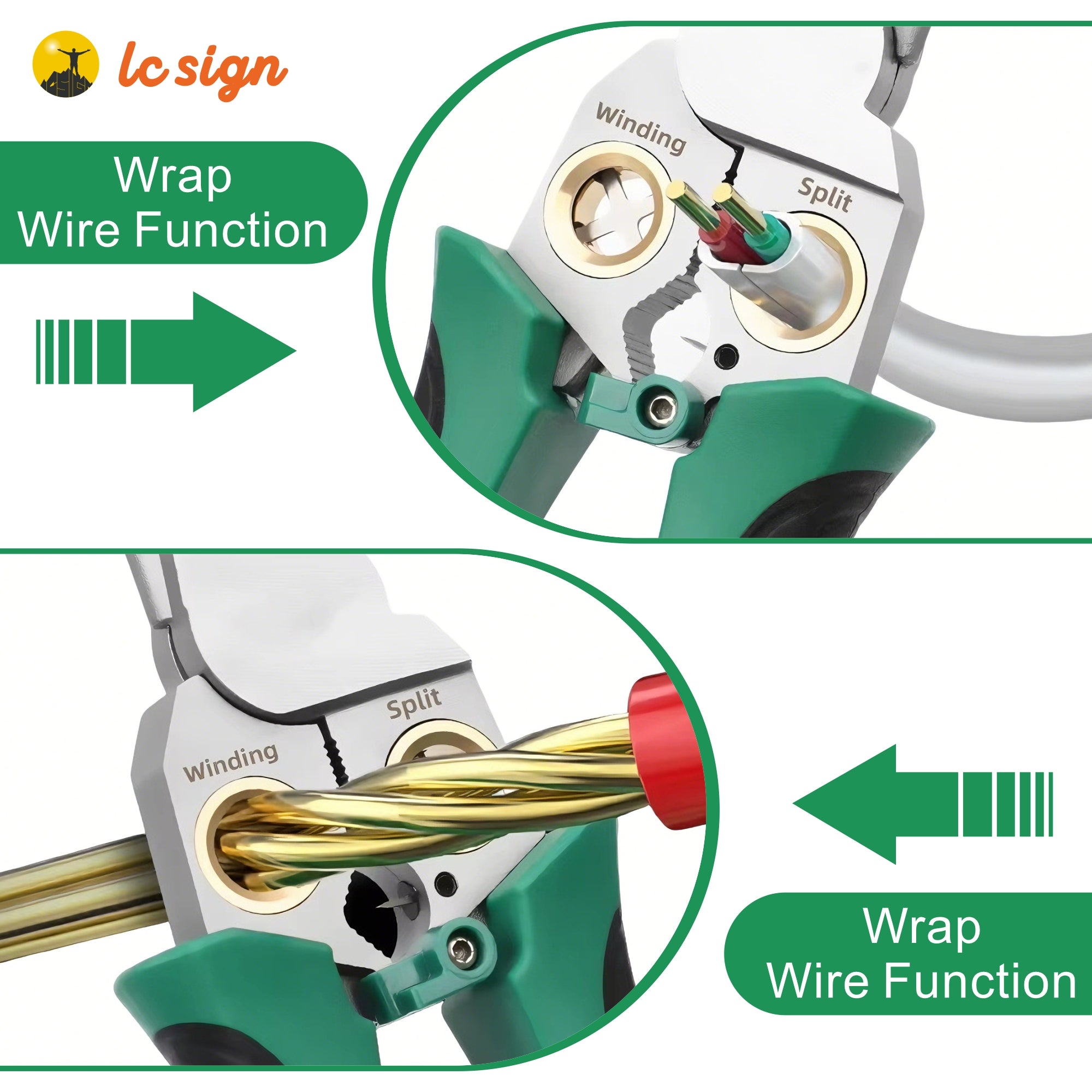 LC SIGN 8-in-1 Wire Stripper Tool with Non-Contact Voltage Detector