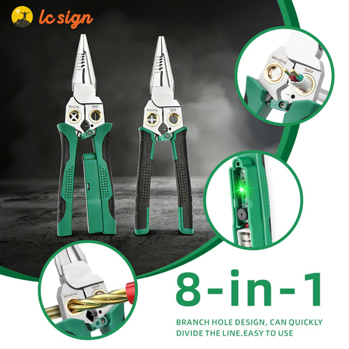LC SIGN 8-in-1 Wire Stripper Tool with Non-Contact Voltage Detector
