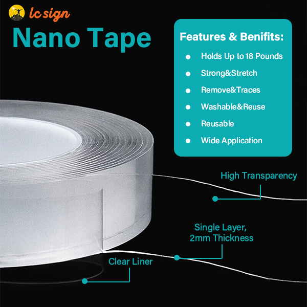 LC SIGN Heavy Duty Nano Tape Double Sided